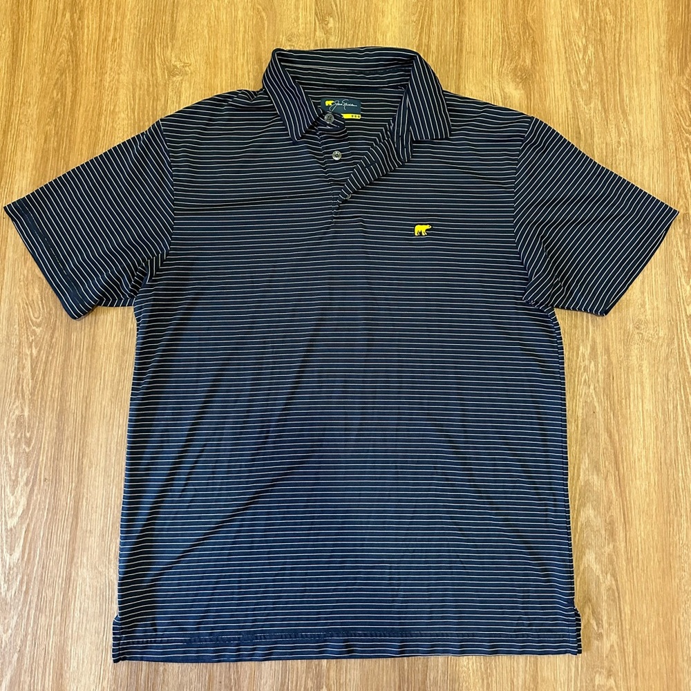 Men's Navy Striped Polo Shirt